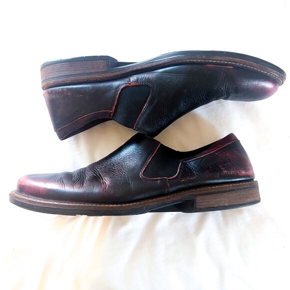 Naot Director Handcrafted Black Burgundy Fade Leather Loafers  EU 47 US men\'s 14 main image 11